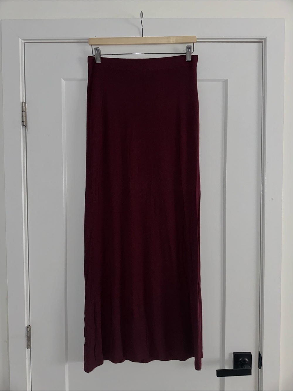 GARAGE Burgundy Maroon Knit Maxi Skirt, Size S